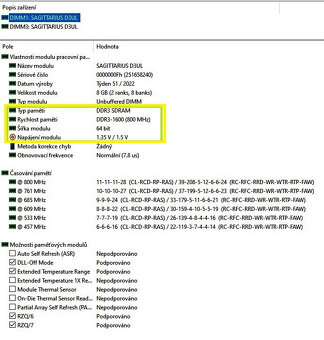 8GB DDR3 /DDR3L (PC3)-1600 UDIMM/ DIMM pro PC NOVÉ - 3