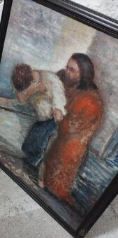 Starý obraz olej na plátně 68x81 cm. Není signován. - 3