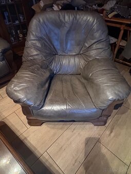 Holandská kožená sedací souprava - 3