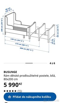 Dětská rostoucí postel z IKEA, bíla - 3