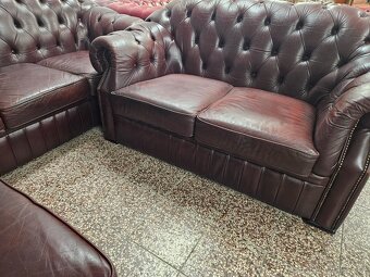 CHESTERFIELD ŠTÝL,KOŽENÁ 3+2+1,SEDAČKA - 3