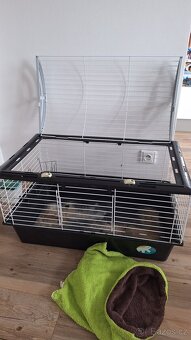 Klec pro morče + pítko+jedlička na seno+ kapsička - 3