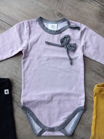 Dvoje žebrované legíny Lindex a fialové body, vel. 80 - 3