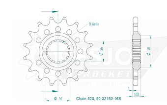 Řetězové kolečko  Esjot 50-32153-16S - 3