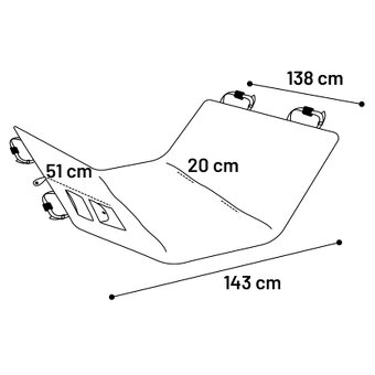 Ochranný potah do auta na zadní sedadla - černý - 143 x 138 - 3