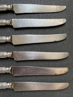 6x starožitný postříbřený nůž 21 cm, Francie - 3