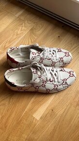 Pánské tenisky Gucci Ace Ghost White Leather Red GG Logo - 3