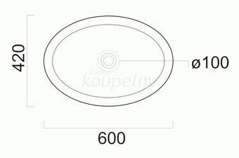 Oválné umyvadlo na desku - 3
