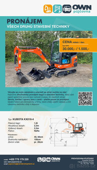 Půjčovna / pronájem / půjčím bagr / minibagr - 3