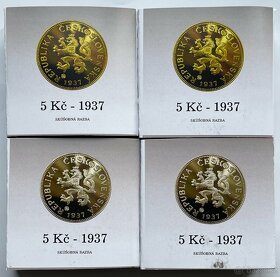 Au, Ag, Cu, Ms ZKUŠEBNÍ ODRÁŽEK - 5Kč 1937 / 2001-TOP - 3