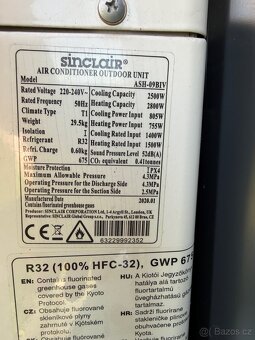 Prodám klimatizaci split Sinclair ASH-09BIV - 3