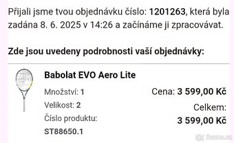 Tenisová raketa Babolat EVO Aero Lite - 3