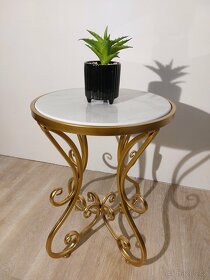 Nový zlatý stolek s pravým mramorem - 3