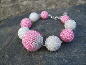 Náramek bílorůžový (nový) - 3