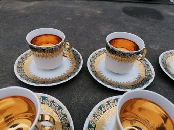 Predám zlato-tyrkysová porcelánová sada - 3