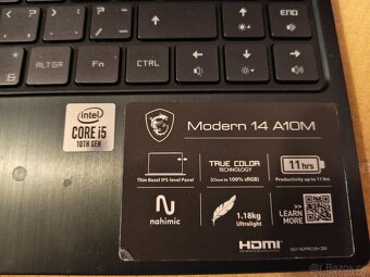 MSI Modern 14 A10M-473CZ kovový - Intel Core i5 8 GB RAM 512 - 3
