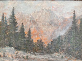 obraz František Zavřel, Vysoké Tatry Gerlach, olej na karton - 3