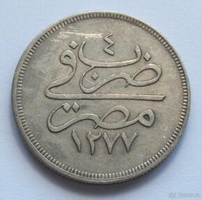 Osmanský Egypt(Misr), Abdul Azíz,10 piastr, 1864, Ag,vzácný - 3