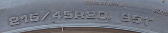 215/45r20 95t good year letní pneu sada 70% stav - 3