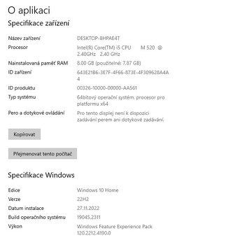 Dell Vostro 3300,i5-M520,Win 10,HDD 500GB,RAM 8GB,13,3 palců - 3