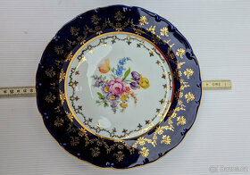 Talíř + mísa. Porcelán Loučky. Kobalt. - 3