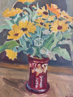 Obraz Milada Špálová, Měsíčky, olej 37x45 - 3