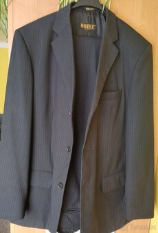 Pánský oblek černý s jemnými proužky - 3