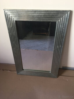 Zrcadlo 90x60 oplechované s dřevěným korpusem - 3