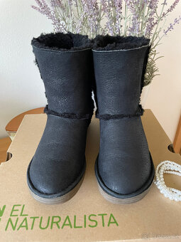 Černé kožené boty válenky sněhule El Naturalista 39 - 3