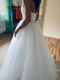 Nové bílé svatební šaty velikosti l-xl - 3