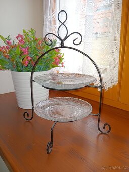 Etažér, talíř, podnos, dvoupatrový - 3