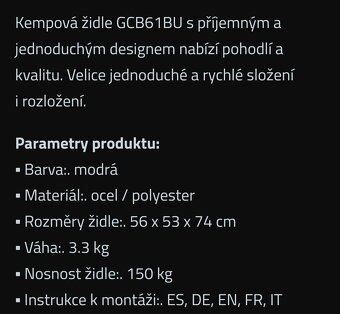 NOVÉ SKLÁDACÍ ZAHRADNÍ- PLÁŽOVÉ KŘESLO - 3