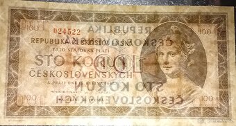 100 Kčs 1945 série D 11 - H 31 - N 33 - Velmi Vzácné - 3