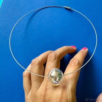 Orig. skleněný náhrdelník, Ko-ra-le, sleva 590 Kč - 3