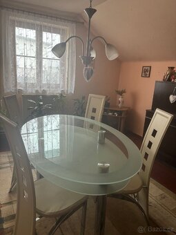 Skleněný jídelní stůl 160cm ×100cm - 3