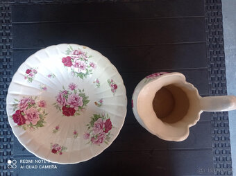 Porcelánový džbán 2,5l s umyvadlem v dekoru - 3
