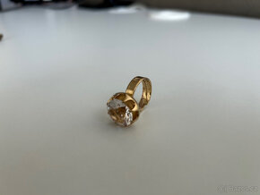 Prsten s broušeným sklem - stříbro 7,80 g - 3