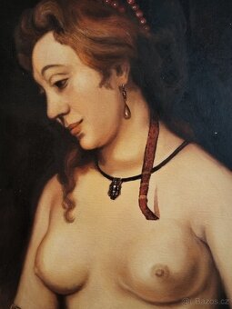 obraz KRÁSNÁ DÁMA, akt, olej, nesignováno - 3