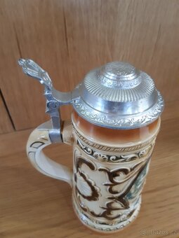 Starožitný korbel s cínovou pokličkou - 3