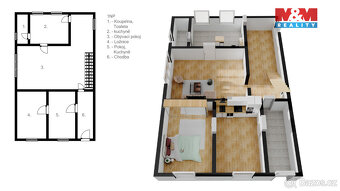 Prodej podílu 9/24 rodinného domu, Mikulovice, ul. Hlavní - 3