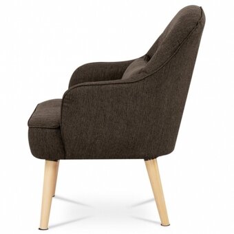 Křeslo ASB-018 BR v hnědé látce s polštářem - 3