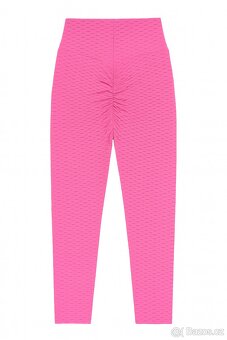 Neonově Růžové Gym Legíny – Honeycomb Vzor  Velikosti M a XL - 3