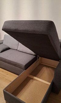 Rohová rozkládací sedací souprava s úložným prostorem - 3