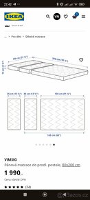 Dětská rostoucí matrace IKEA VIMSIG 80x200cm - 3