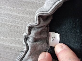 Dětské zateplené rifle vel. 146, šedé - 3