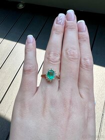 Diamantový prsten se smaragdem - 3