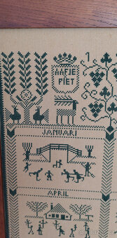 Vyšívaný zarámovaný obraz "12 měsíců" - Holandsko - 3
