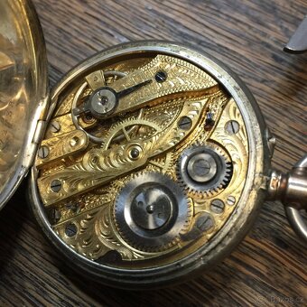 Běžící kůň ...staré kapesní hodinky / funkční / vteřinovka / - 3