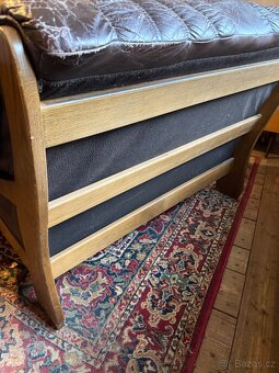 Starý kožený gauč, 150 cm, masiv - 3