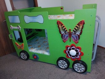 Dětská dvoupatrová postel autobus - 3